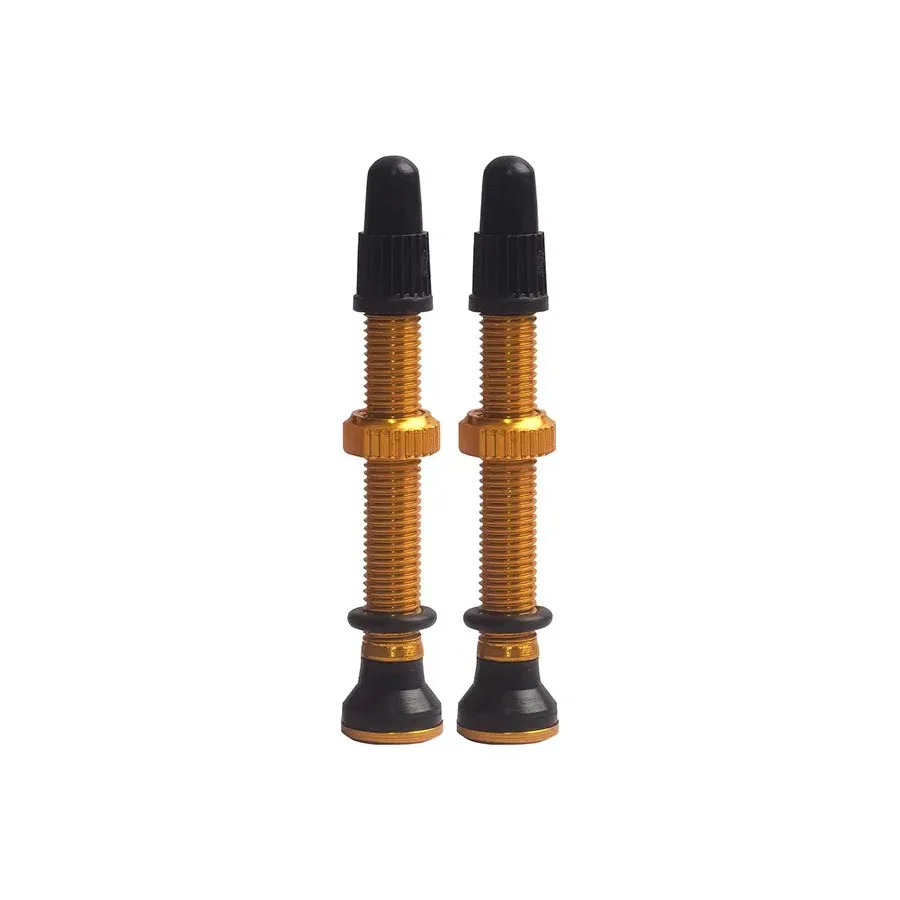 EVO, Tubeless Valves,Presta, 44mm, Gold, Pair