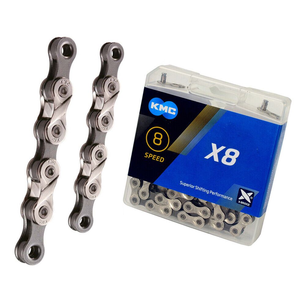 KMC, X8 Bulk Pack, Chain, 6-7-8 Speed, 7.3mm, 116 Links, Silver