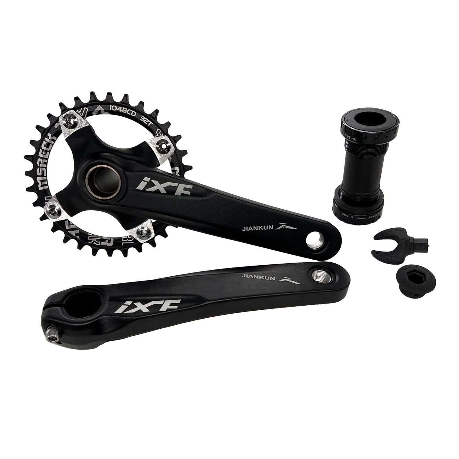 FSA/iXF Crankset 170mm-Black(Incs BB+BSA+BSA+ Chain Ring Bolts)