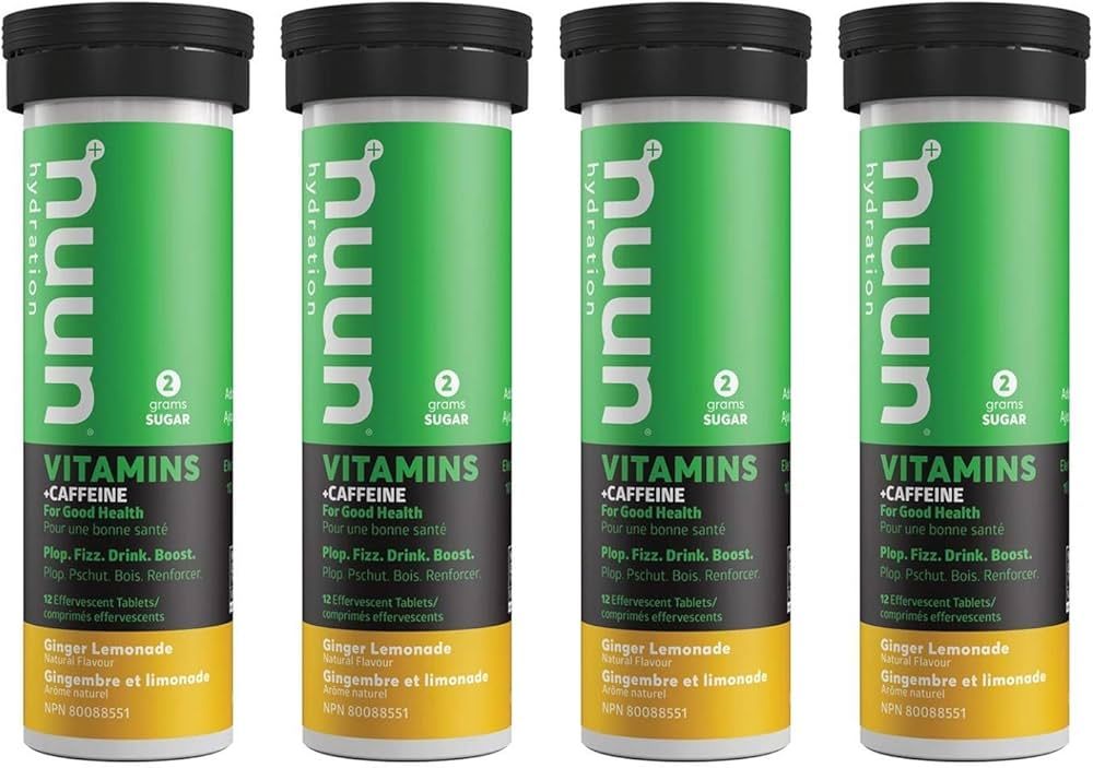 Nuun, Vitamins, Tablets, 8 Tubes, Ginger Lemnade (w/ Caffeine)