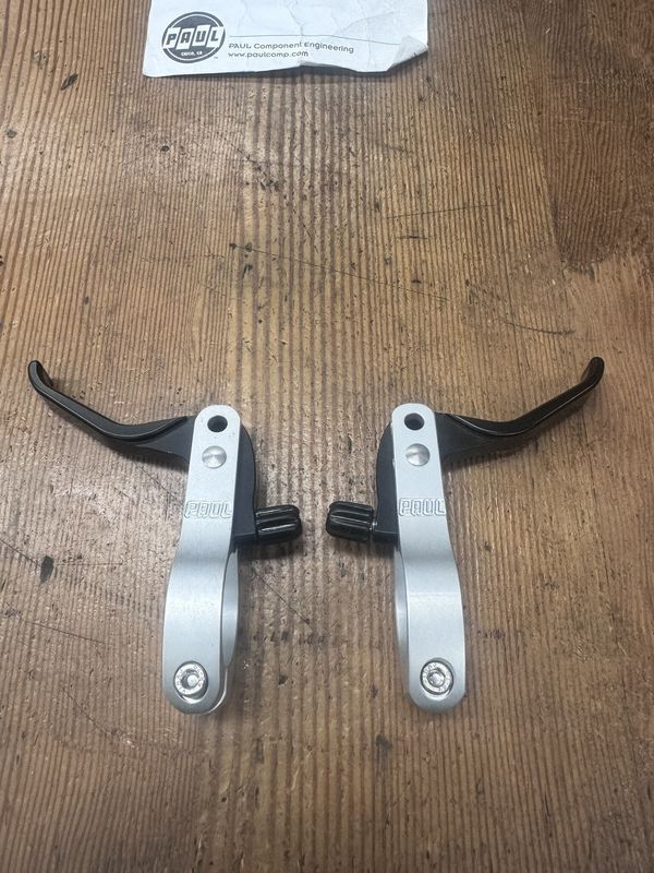 Paul Comp Cross Brake Lever Set 31.8 Pair Silver Clamp, Black Lever Blade