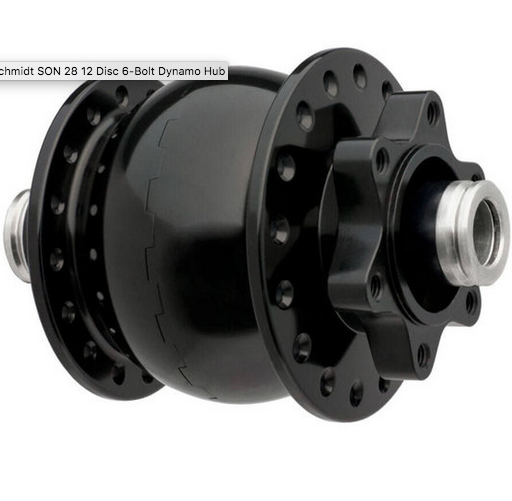 Schmidt SON 28 15 Disc 6 bolt Dynamo, 32 H, Black Anodized