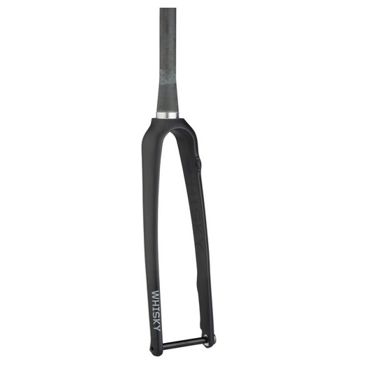 WHISKY No.9 RD Fork - 12mm Thru-Axle, 1-1/4&quot; Tapered Carbon Steerer, Flat Mount Disc, Matte Black