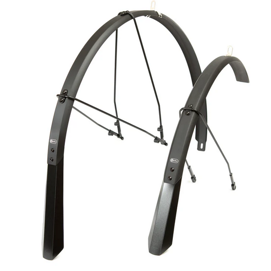 FULL METAL 700x45mm FENDER SET BLACK W/BLACK STAYS