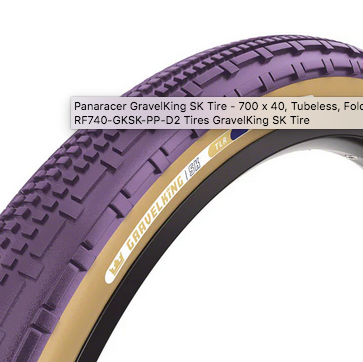Panaracer GravelKing SK Tire - 700 x 40, Tubeless, Folding, Purple/Brown