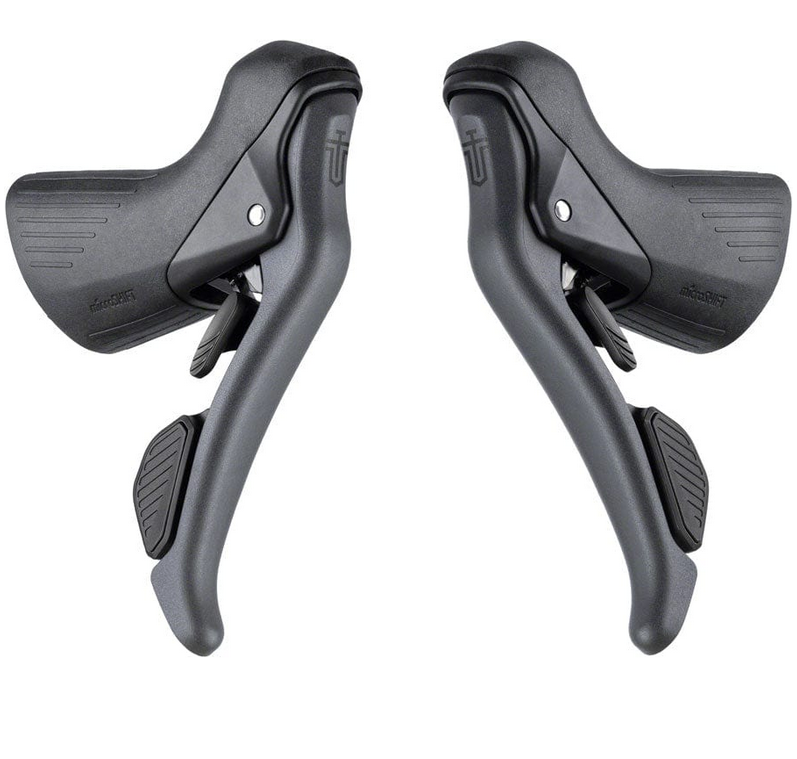 microSHIFT Sword Drop Bar Shifter/Brake Lever Set - 2x, 10-Speed, Sword Compatible, Gray