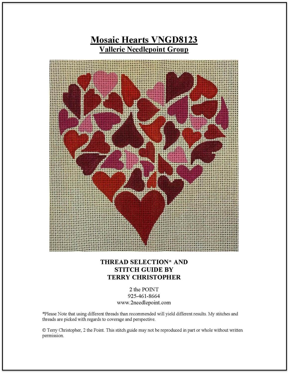 Vallerie Needlepoint Group, Mosaic Hearts VNCD8123
