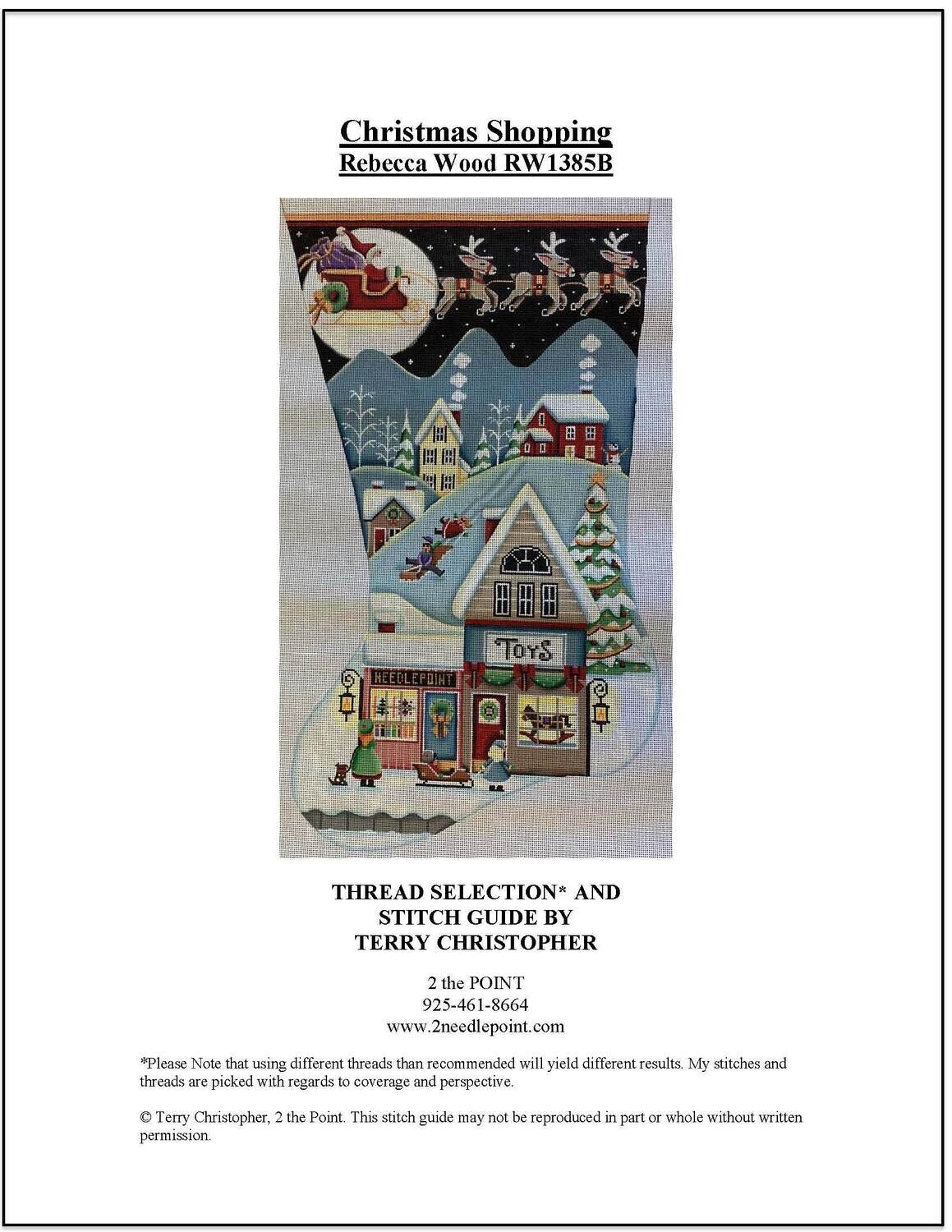Rebecca Wood, Christmas Shopping Stocking Stitch Guide RW1385B