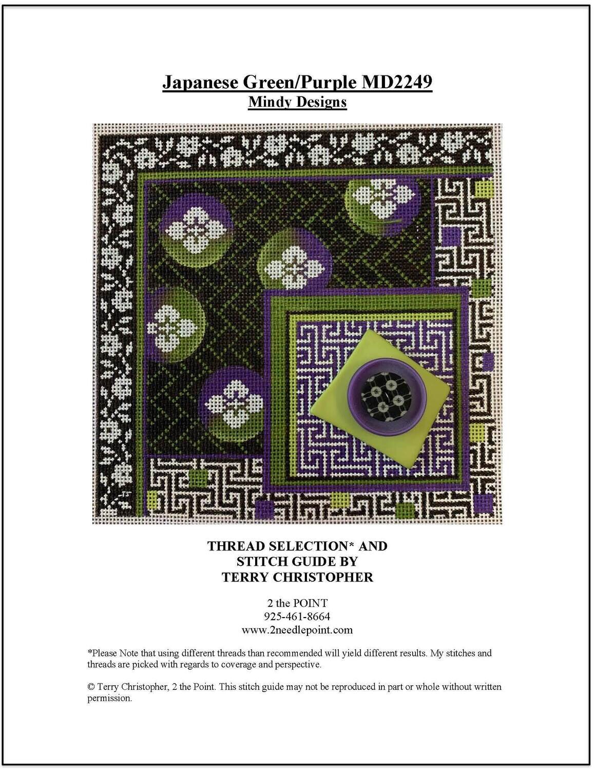 Mindy Designs, Japanese Green & Purple Stitch Guide MD2249