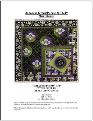 Mindy Designs, Japanese Green & Purple Stitch Guide MD2249