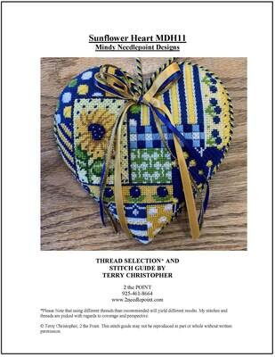 Mindy Designs, Sunflower Heart Stitch Guide MDH11