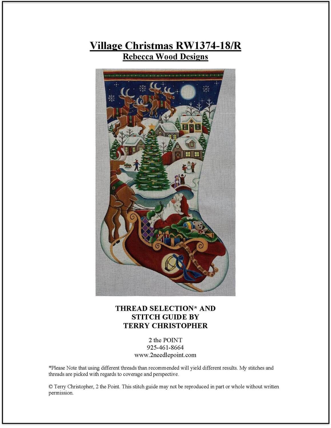 Rebecca Wood, Village Christmas Stocking Stitch Guide, Right RW1374