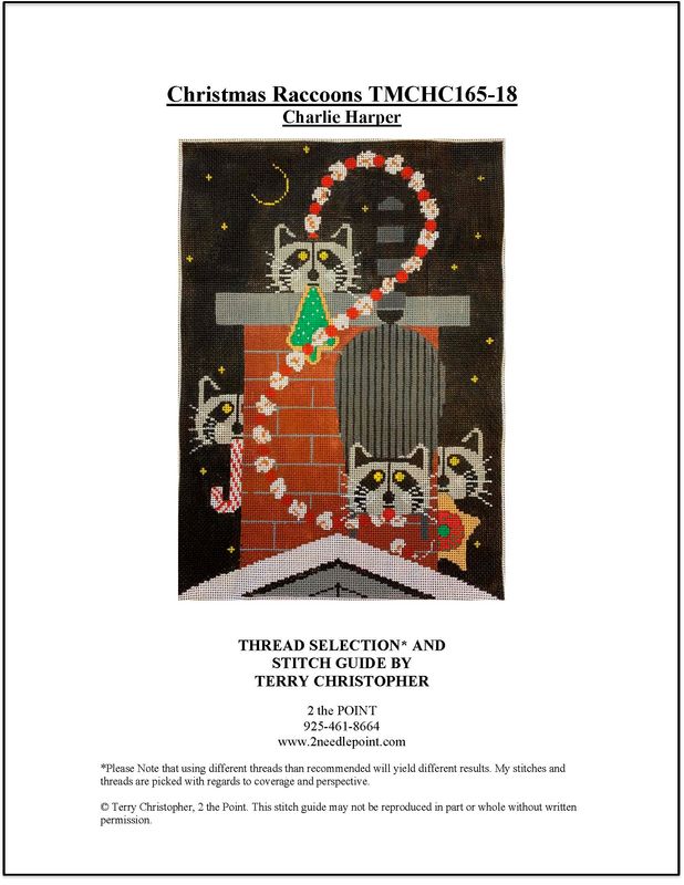 Charlie Harper/Meredith Collection, Christmas Raccoons Stitch Guide TMCHC165-18