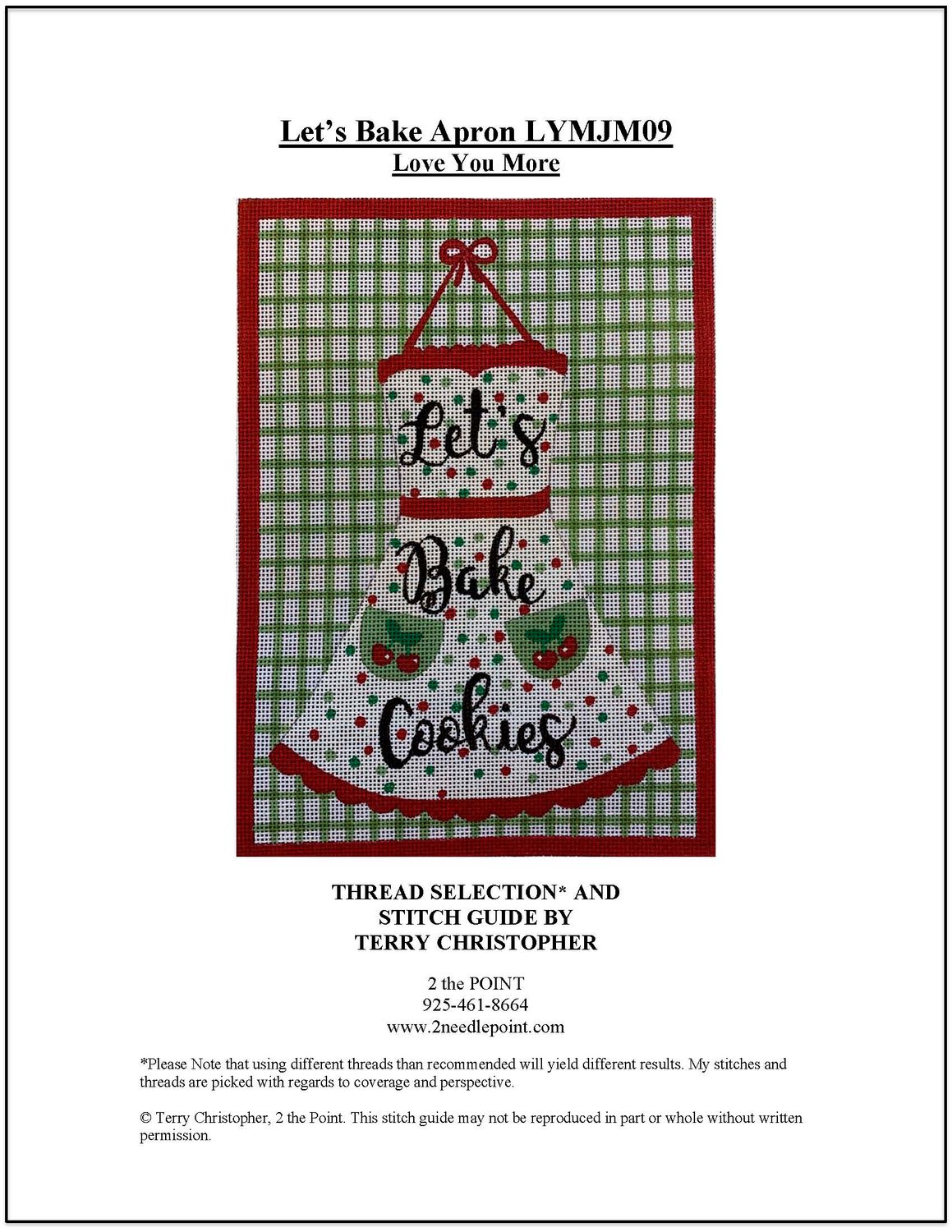 Love You More, Let&#39;s Bake Apron Stitch Guide LYMJM09