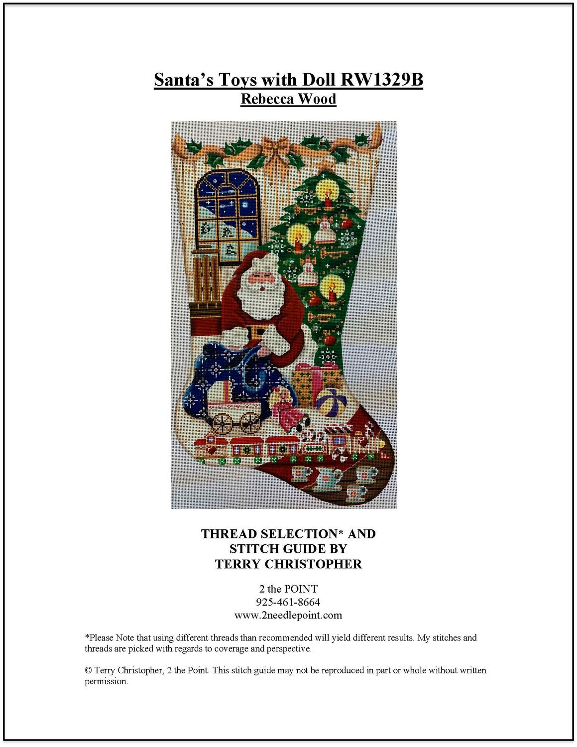 Rebecca Wood, Santa&#39;s Toys with Doll Stocking Stitch Guide, Right RW1329B