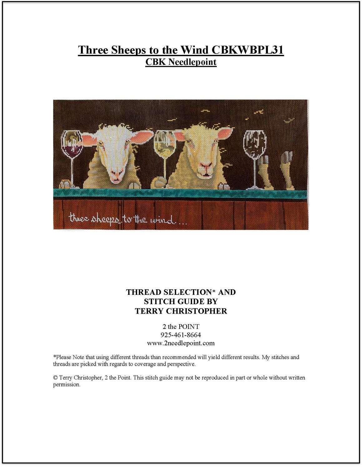 CBK Designs, Three Sheeps to the Wind Stitch Guide CBKWBPL31