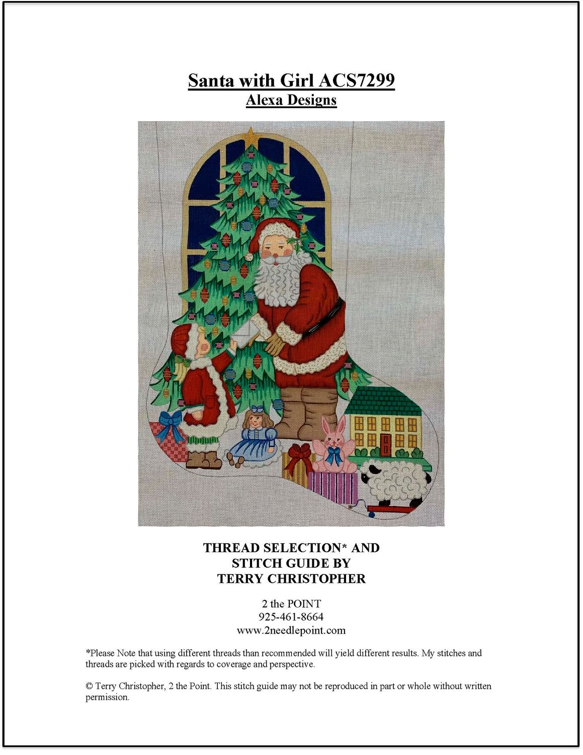 Alexa Designs, Santa with Girl Stocking Stitch Guide, ACS7299