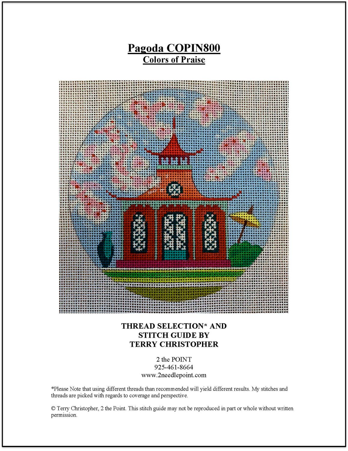 Colors of Praise, Pagoda Stitch Guide COPIN800