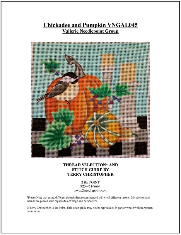 Vallerie Needlepoint Group, Chickadee &amp; Pumpkin Stitch Guide VNGSV5004AL045