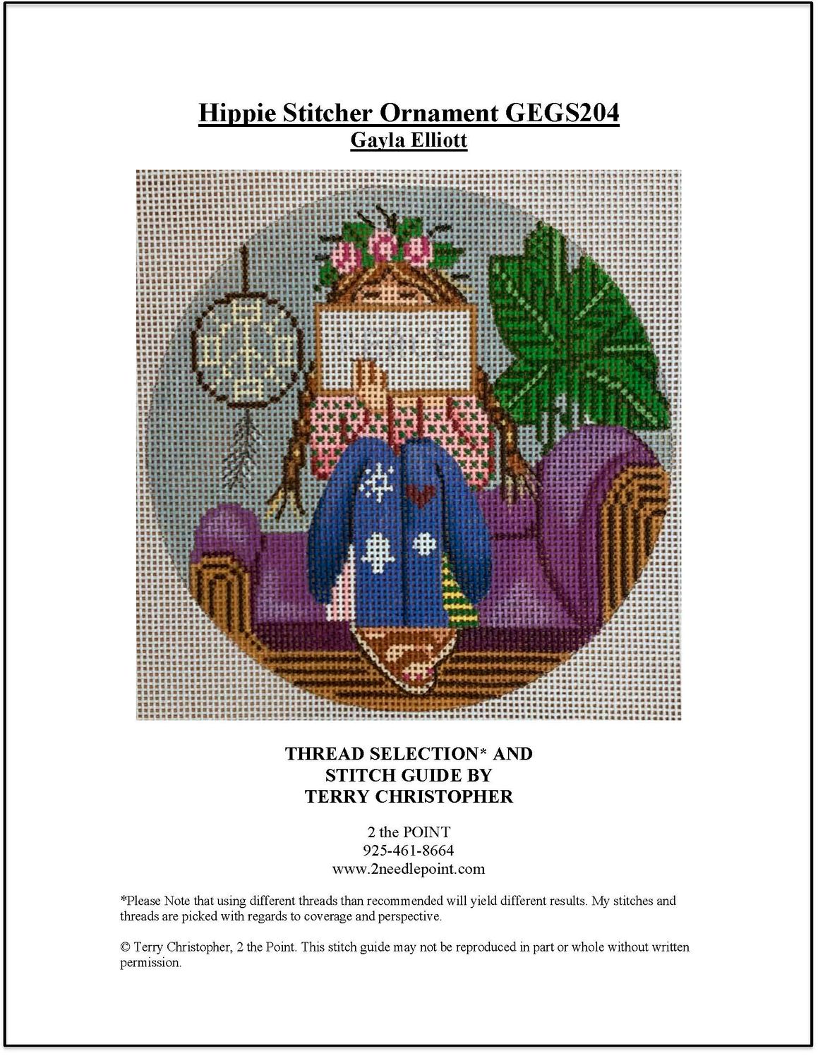 Gayla Elliott, Hippie Stitcher Ornament Stitch Guide GEGS204