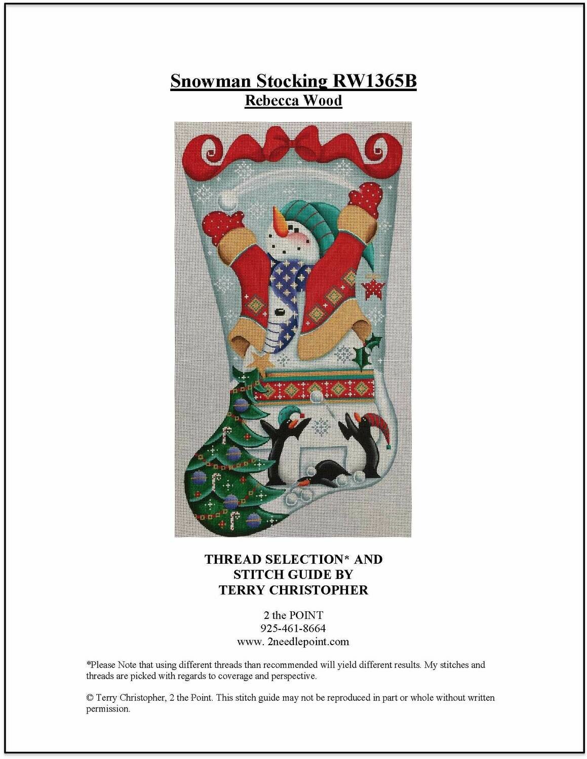 Rebecca Wood, Snowman and Penguins Stocking RW1365B