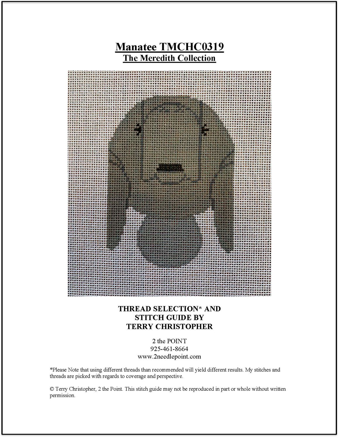 Charlie Harper/Meredith Collection, Manatee Needlepoint Stitch Guide TMCH0319