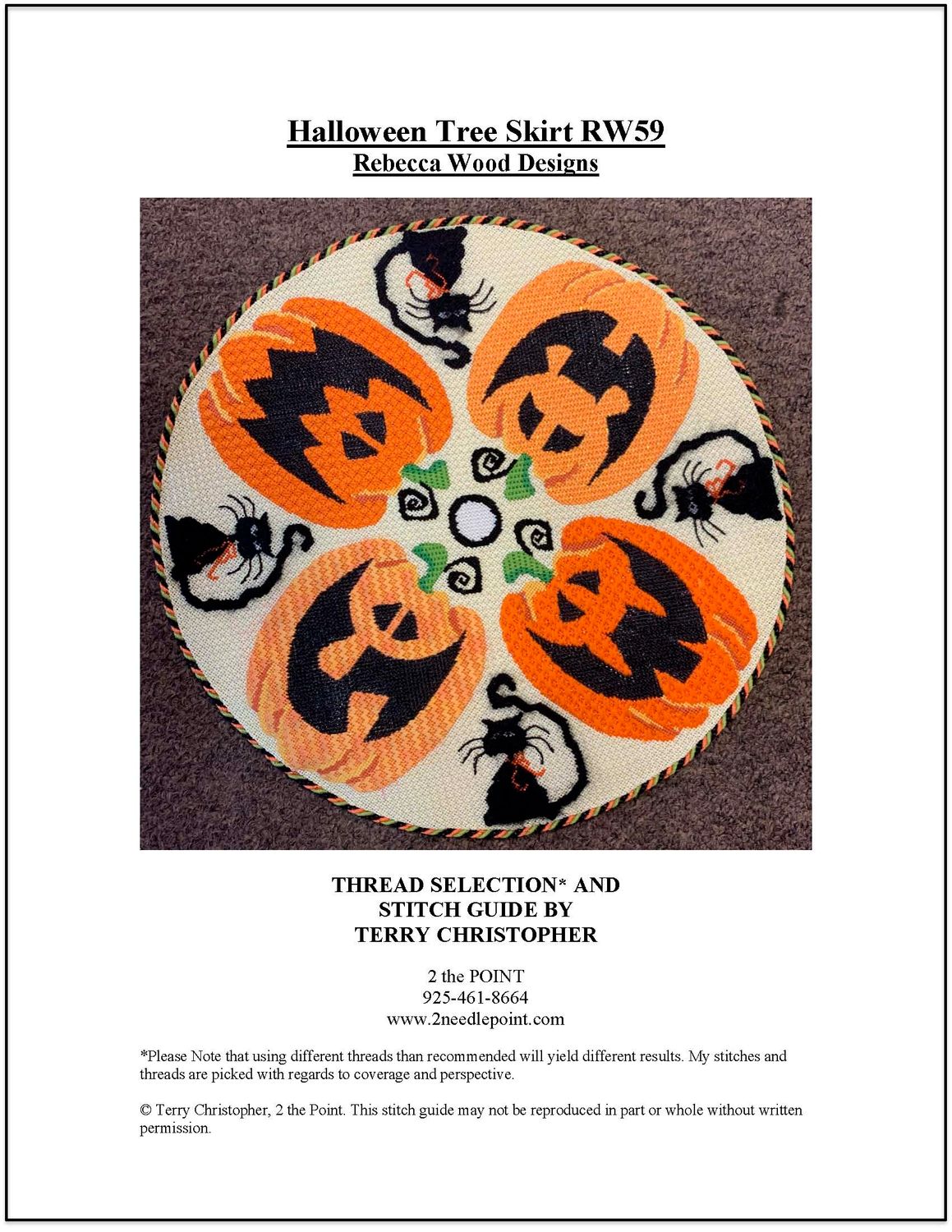 Rebecca Wood, Halloween Tree Skirt Stitch Guide RW59