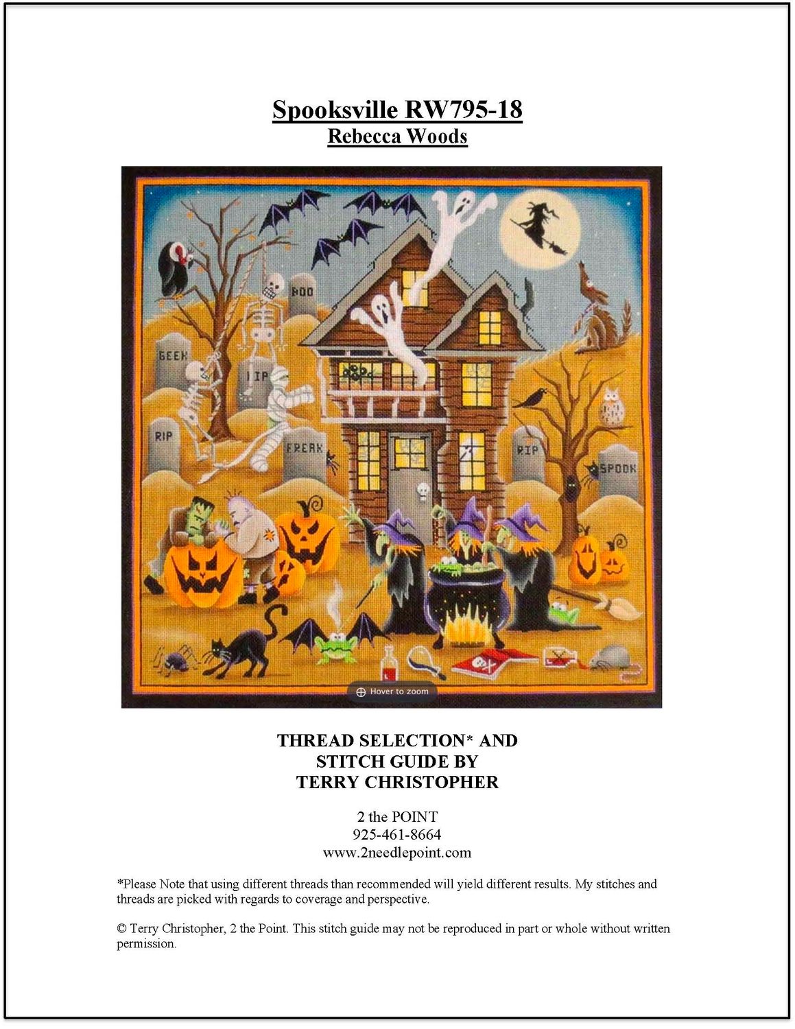 Rebecca Wood, Spooksville Stitch Guide, 18 count  RW795