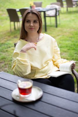 BLUZA  Oversize BASIC   Masełkowa