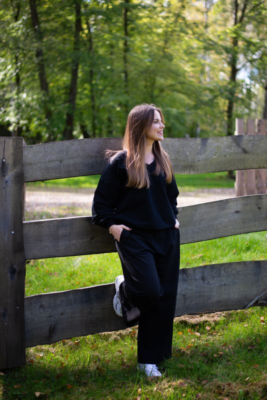 SPODNIE SZEROKIE LOOSE   Czarne