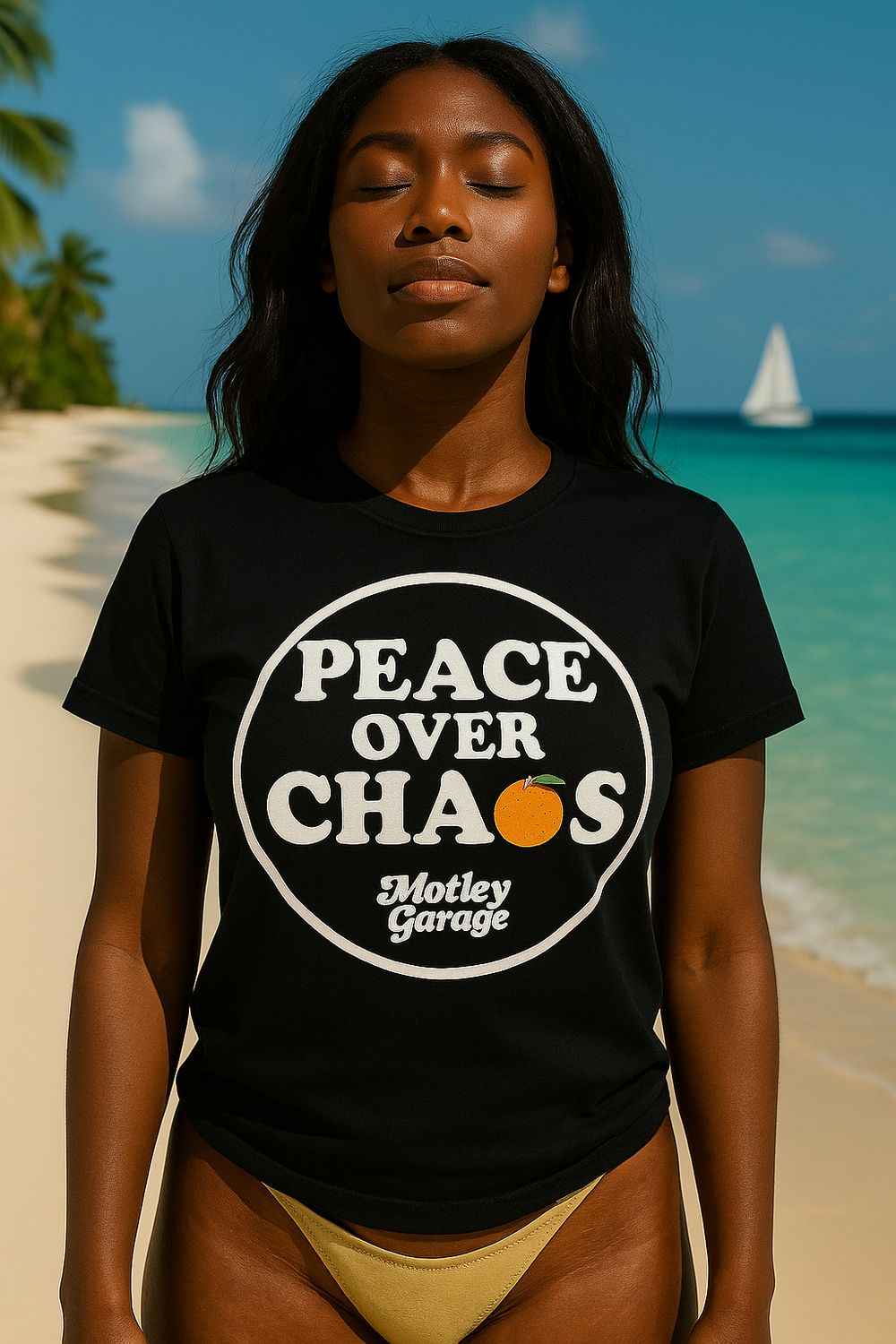 Peace Over Chaos Women&#39;s - Black Short-sleeve Tee
