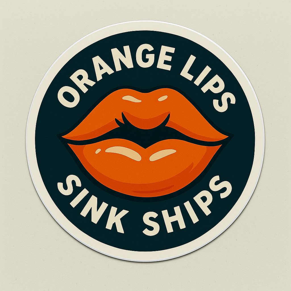 Orange Lips Sink Ships - Magnets  (5&quot; x 5&quot;)