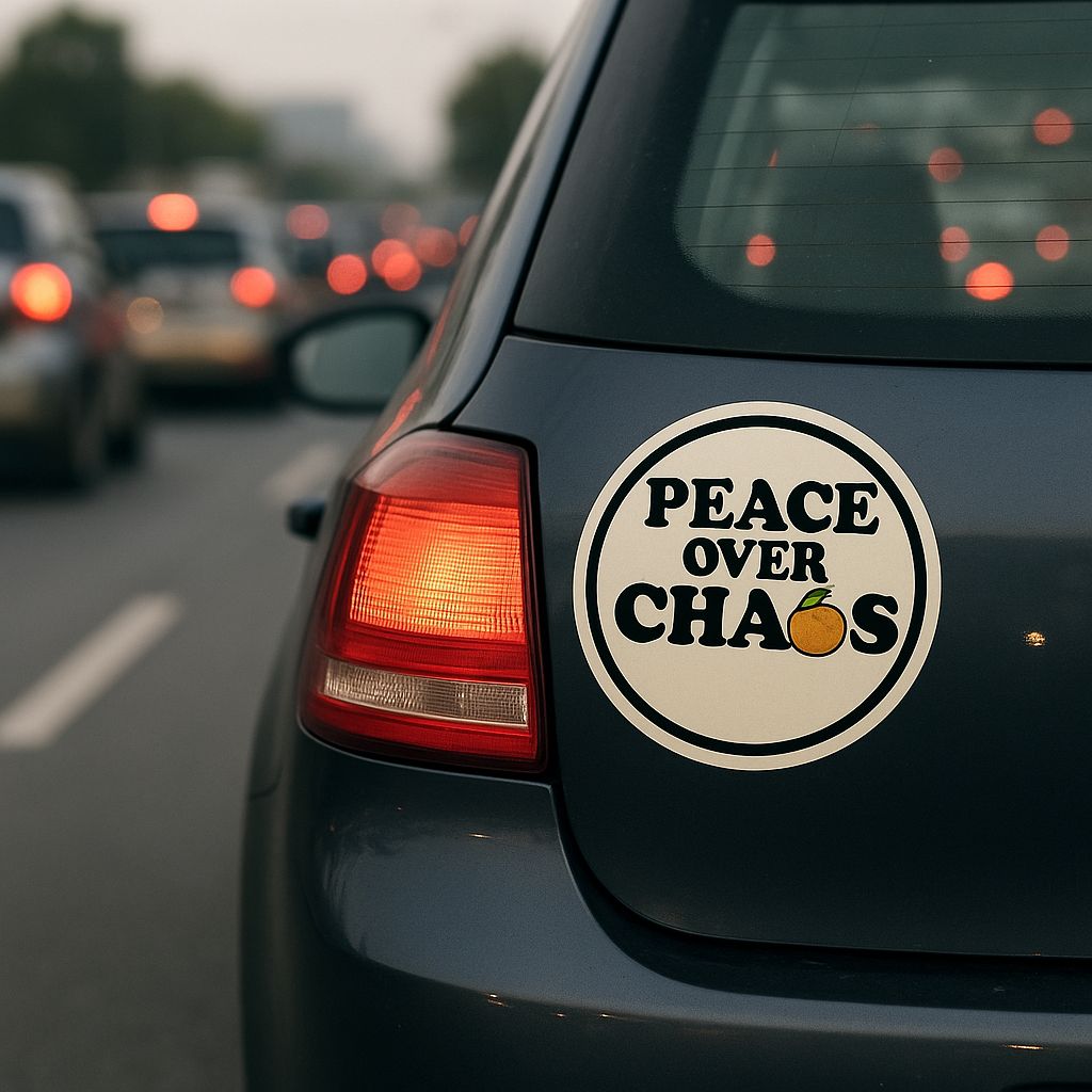 Peace Over Chaos Car Magnet