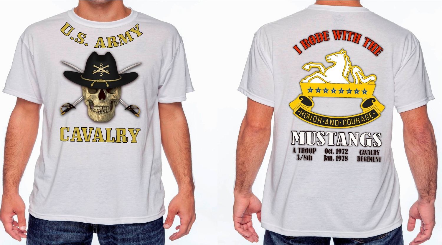 Mustangs 8th Cavalry Custom T-Shirt