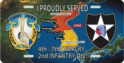 4th / 7th Cav Korea License Plate