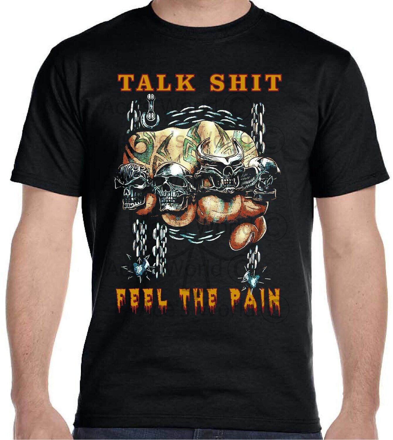 TALK SHIT FEEL THE PAIN BLACK T-Shirt