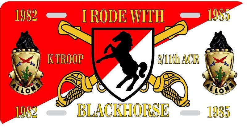 11TH ACR I Rode With 11th ACR License Plate PERSONALIZED
