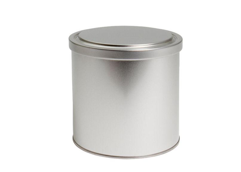 Rond blik zilver met schroefdeksel