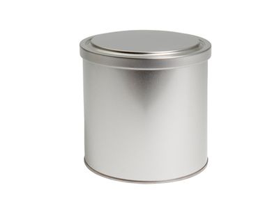Rond blik zilver met schroefdeksel