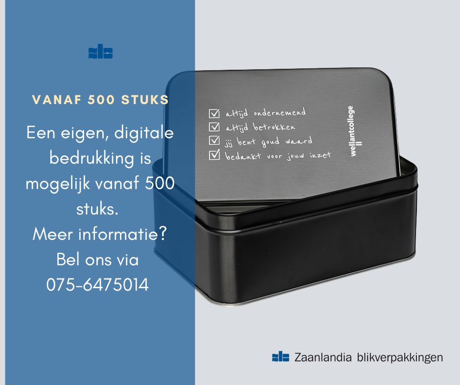 Rechthoekig blik zwart digitaal bedrukt Zaanlandia
