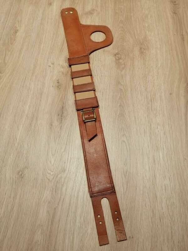 Triumph Street Scrambler &amp; Twin 900 2016/&#39;... Brown Genuine Cow Leather Strap for Fuel Tank (12 liter) Vintage Style &quot;Cafe Racer &amp; Custom&quot;