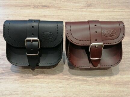 Mini Leather SaddleBag 3mm Carry Objects Cafe Racer / Custom Style