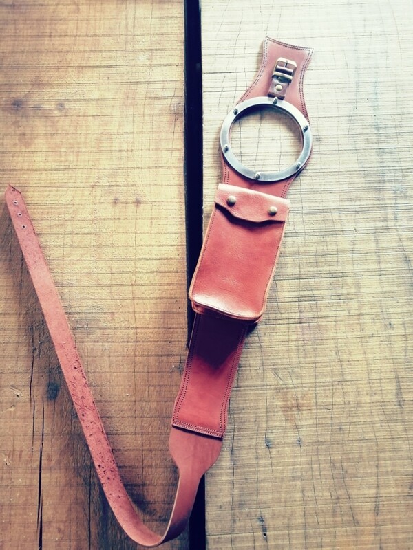 BMW R100 / 90 / 80 / 75 / 60 Brown Genuine Cow Leather Strap for Fuel Tank &quot;Cafe Racer&quot; Vintage Style