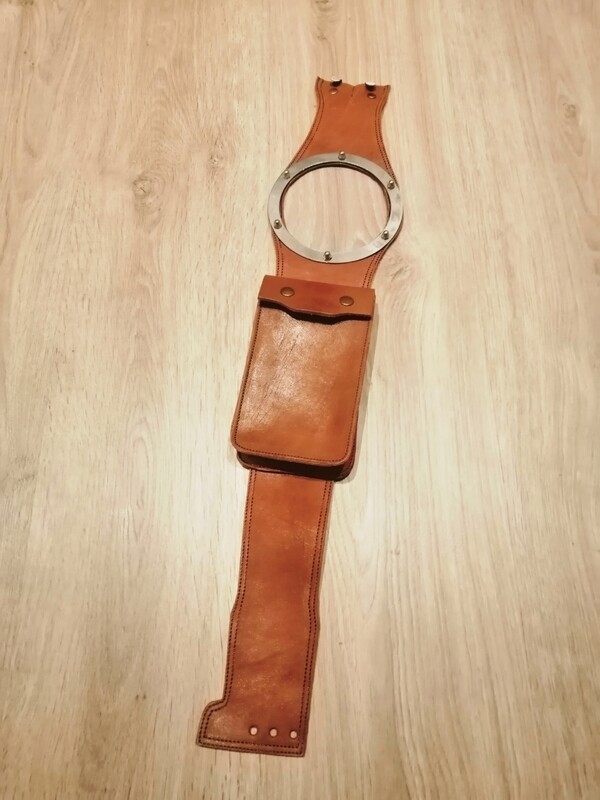 BMW Nine T 1200 Brown Genuine Cow Leather Strap for Fuel Tank &quot;Cafe Racer&quot; Style