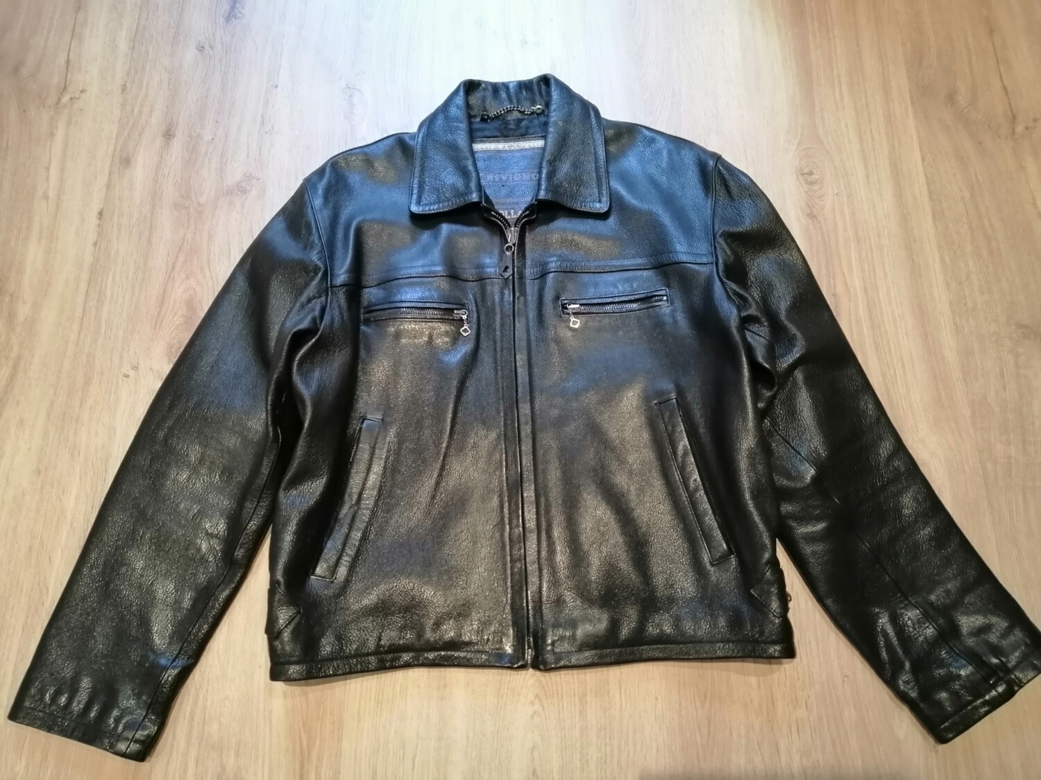 Men's black genuine cow leather jacket original Chevignon limeted