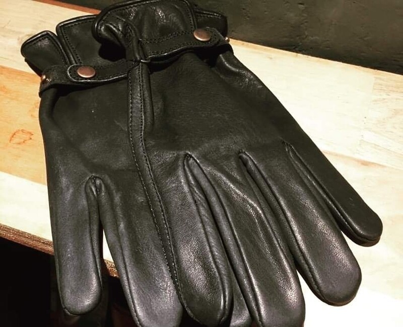 Cafe Racer &amp; Custom vintage style handmade &quot;Black&quot; genuine cow leather gloves
