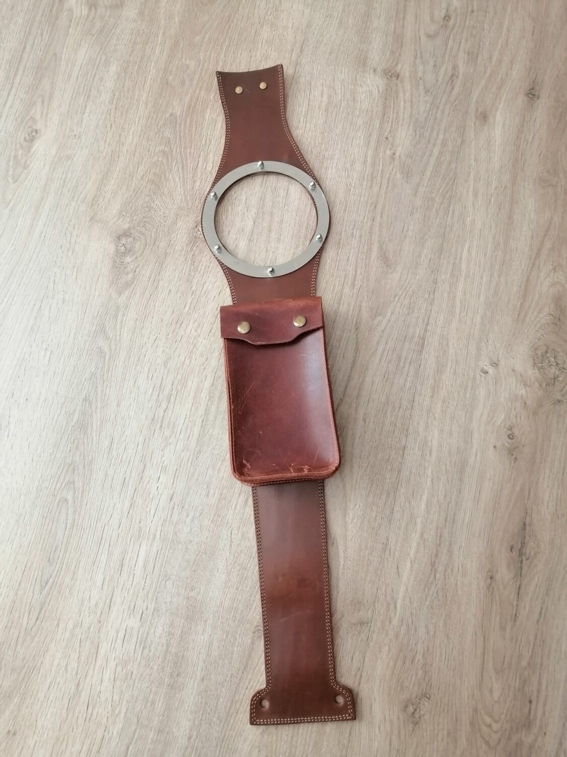 ROYAL ENFIELD CONTINENTAL GT 650 Oxide Brown Genuine Cow Leather Strap for Fuel Tank "Cafe Racer" Style