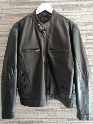 SECOND HAND Men's Leather Jacket Original DAKOTA size XL Cafe Racer & Custom style