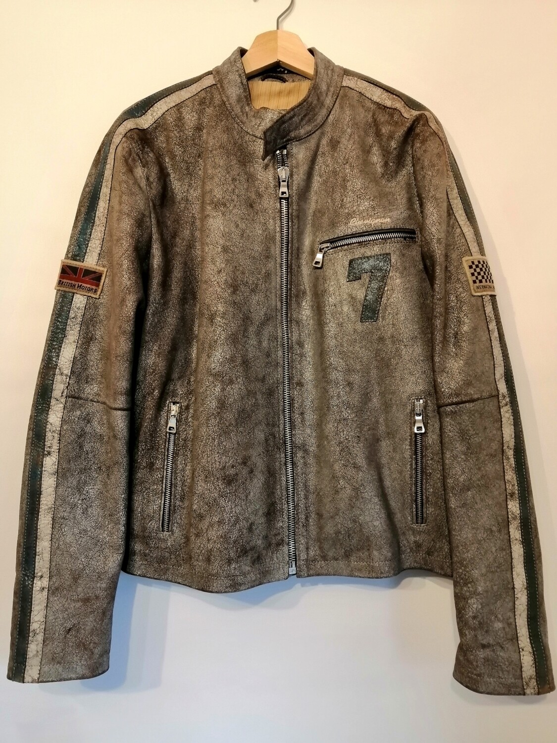 LIKE NEW 90s Chevignon aged leather jacket high quality 