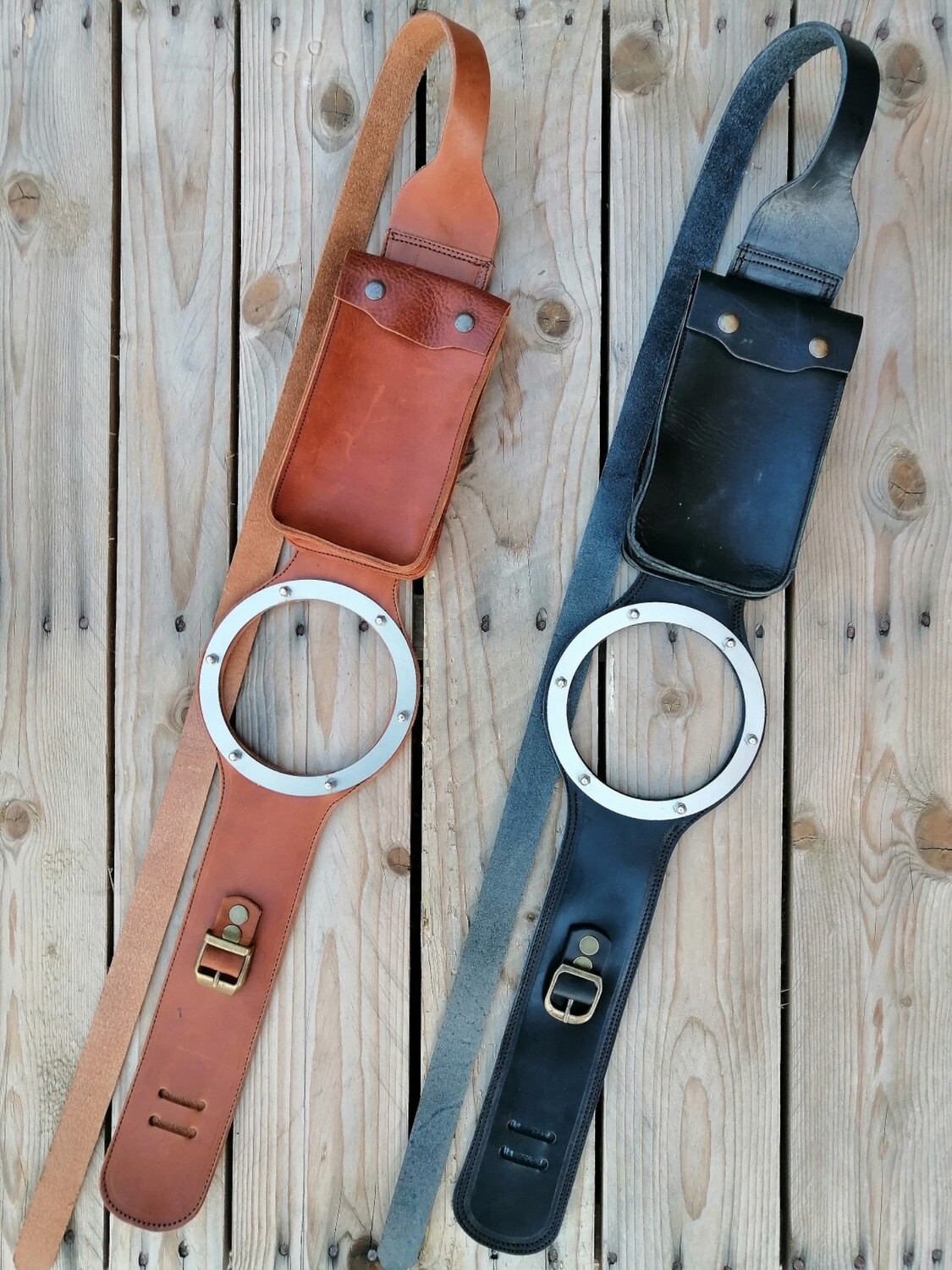 BMW K100 K75 &#39;89/&#39;96 Genuine Cow Leather Strap for Fuel Tank &quot;Cafe Racer&quot; Style